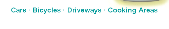 Cars ∙ Bicycles ∙ Driveways ∙ Cooking Areas

